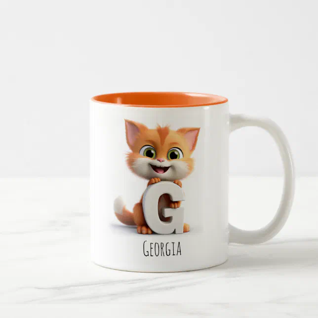Letter G Cat Alphabet Monogram Coffee Mug