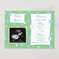 It's a Boy,  Ultrasound Pic Baby Shower Invitation