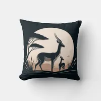 Serenity in Motion Antelope-Inspired Throw Pillow