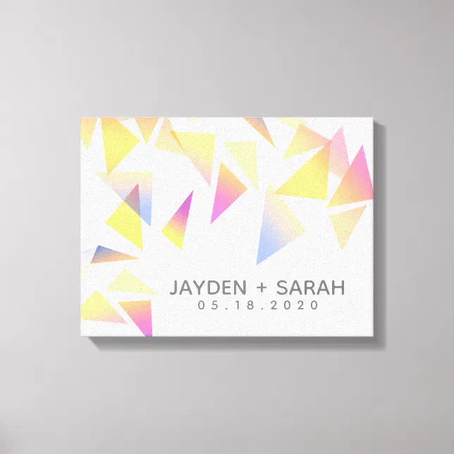 Pastel Multi-Colored Confetti White Wedding Canvas Print