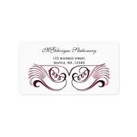 pink, black & white Chic Business address labels