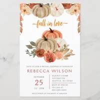 Budget Fall In Love Fall Bridal Shower Invitation