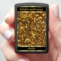 Gold glitter inspires creative design zippo lighter