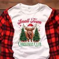 Small Town Christmas Club Highland Cow Tri-Blend Shirt