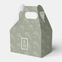 Eucalyptus Pattern Green ID901 Favor Boxes