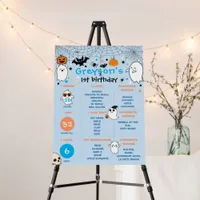 Spooky One Halloween Ghost 1st Birthday Milestone Foam Board