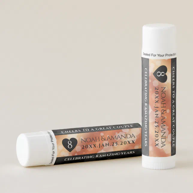 Elegant 8th Bronze Wedding Anniversary Celebration Lip Balm