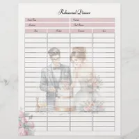 Wedding Bridal Rehearsal Dinner Planner Page