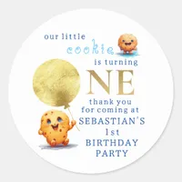 Our Little Cookie Is Turning ONE Cute 1st Birthday Classic Round Sticker