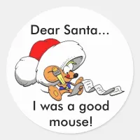 Dear Santa Mouse Classic Round Sticker