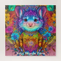 Rainbow Garden Neon Psychedelic Nature   Jigsaw Puzzle