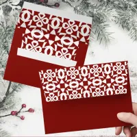 Red And White Geometric Pattern Christmas Red Envelope