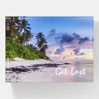 Romantic Tropical Island Beach Sunset Paperweight