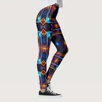 Neon Starburst Kaleidoscope Leggings