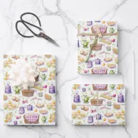 Pretty Picnic Baskets and Food Wrapping Paper Sheets