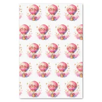 Pretty Pink and Gold Hot Air Balloons  Tissue Paper