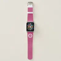 Modern Futuristic Circle SciFi Geek Monogram Pink Apple Watch Band