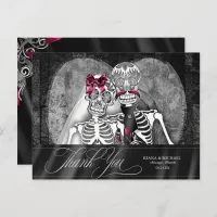 Skeletons Gothic Thank You Burgundy ID866 Announcement Postcard