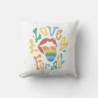 Love For All Rainbow Mouth  Throw Pillow