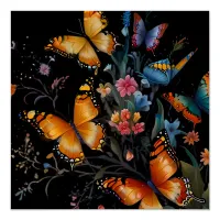 Whimsical Butterfly Garden Poster