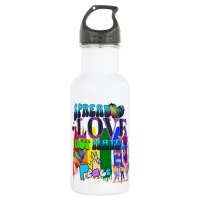 Spread Love Not Hate | LGBTQI+ Pride Stainless Steel Water Bottle