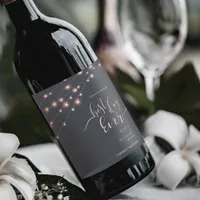 Modern String Lights Best Day Ever Rose Gold ID585 Wine Label