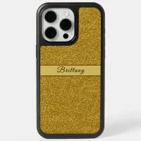 Metallic Gold Glitter Artsy Abstract Add Name Otterbox iPhone Case