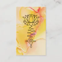 *~* Yellow Orange Lotus Reiki Healing Yoga Reiki Business Card