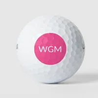 Personalized Initials Hot Pink White Golf Balls