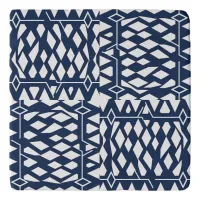 Elegant Pretty Retro Blue White Rustic Pattern Trivet