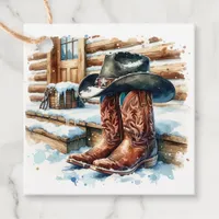 Cowboy Boots on the Front Porch Christmas  Favor Tags