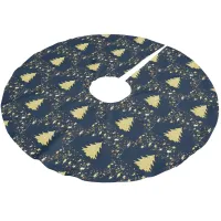 Christmas Gold Stars and Tree with Baubles, ZSSG Brushed Polyester Tree Skirt