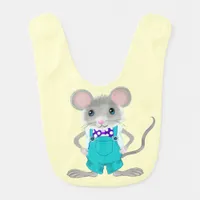 Cute and elegant little mouse baby bib