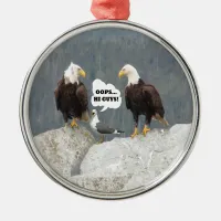 Funny Eagles and Seagull Metal Ornament