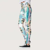 Maldives Luxury Sketch Watercolor  | Leggings