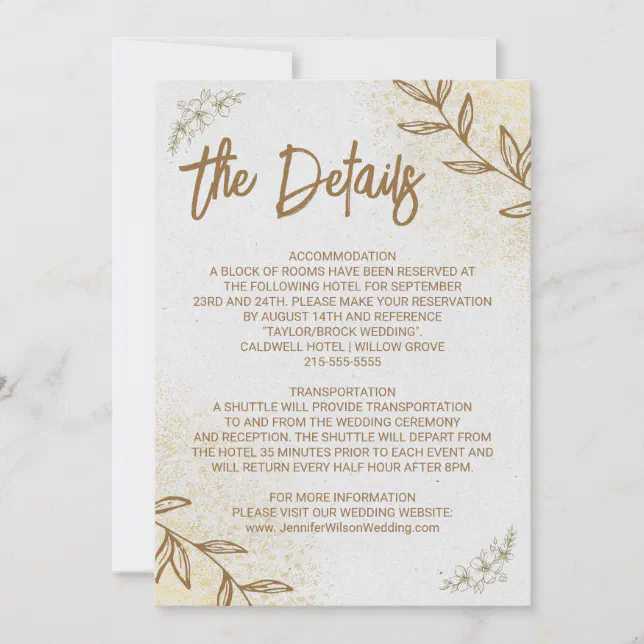 Gold And Cream Elegant and Delicate Details Card