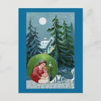 Vintage Christmas Scene Holiday Postcard