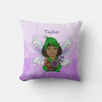 Personalized New Baby Girl Fairy   Throw Pillow