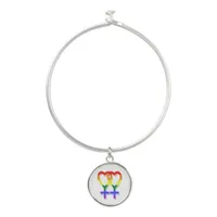 Female Couple Pride Symbols Rainbow Flag Bangle Bracelet