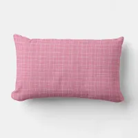 Simple Pink Rose Plaid Lumbar Throw Pillow