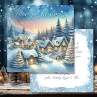 Whimsical Village Personalized Christmas Holiday Card