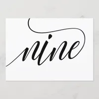 Wedding Table Numbers - Luxe Typography - Black 9