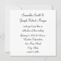 Simple Black and White Wedding Invitation