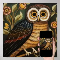 Ethnic Style Owl Art Poster
