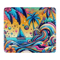 Fun Whimsical Psychedelic Sailboat  Cutting Board