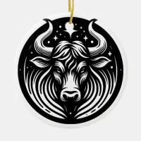 Horoscope Sign Taurus Symbol and Traits Ceramic Ornament