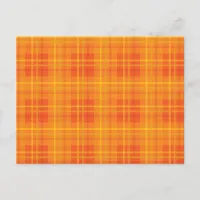 Orange Fall Plaid Postcard