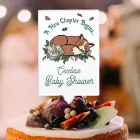 Woodland Storybook Fox Baby Shower Cake Topper