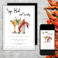 Crawfish Boil Sophisticated Cocktail Party  Invitation