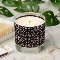 Hexagon & Triangle Pink & Brown on Black Pattern  Scented Candle